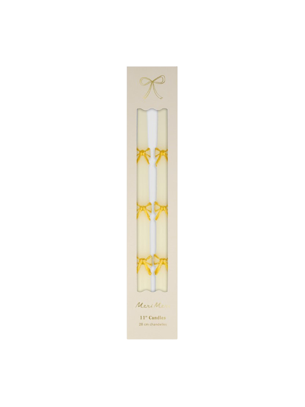 Gold Bow Taper Candles