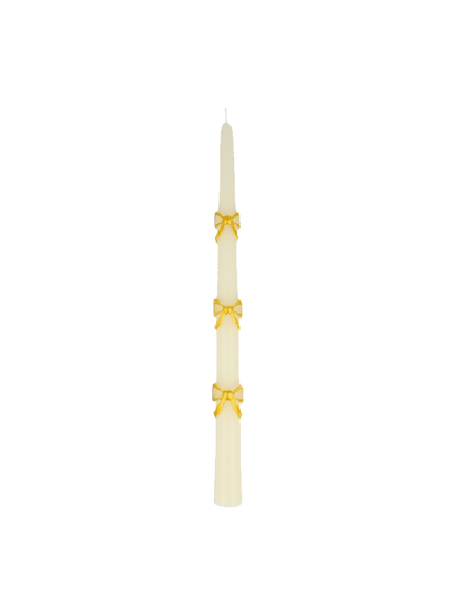 Gold Bow Taper Candles