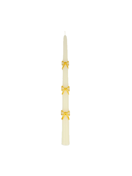 Gold Bow Taper Candles