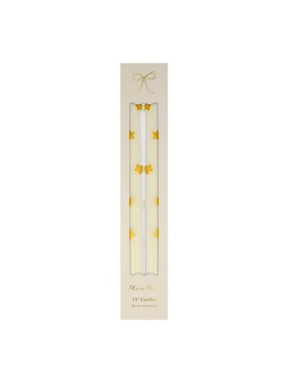 Gold Star Taper Candles