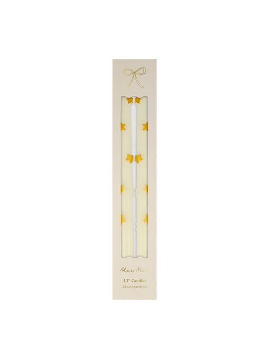 Gold Star Taper Candles