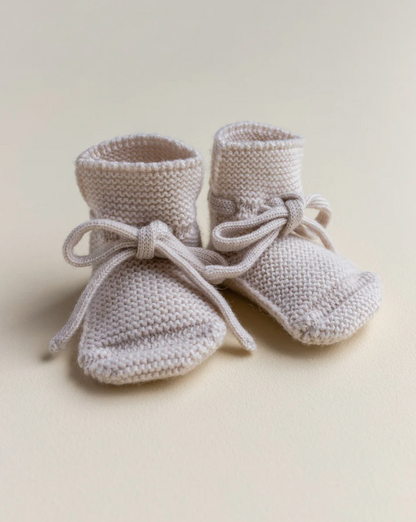 Soft merino baby booties