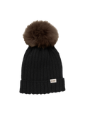 Gorro tejido con pompón de alpaca