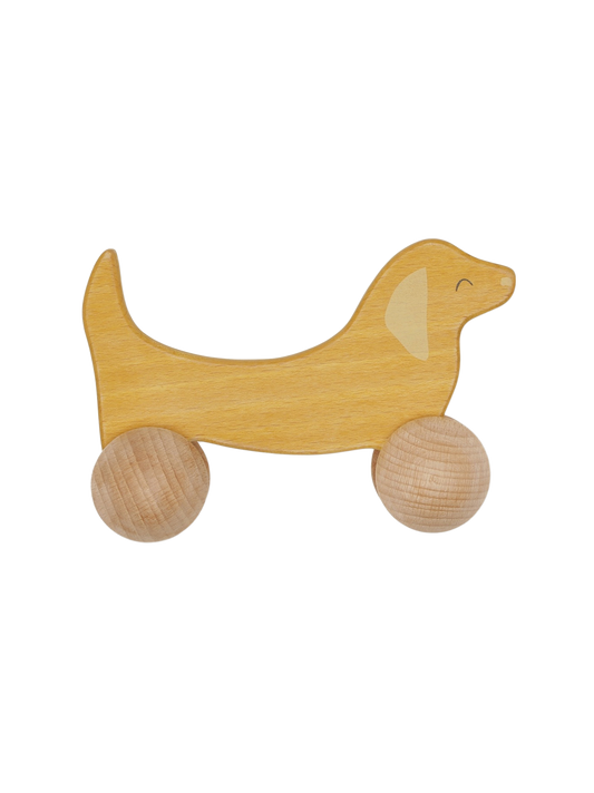 wooden toy on wheels