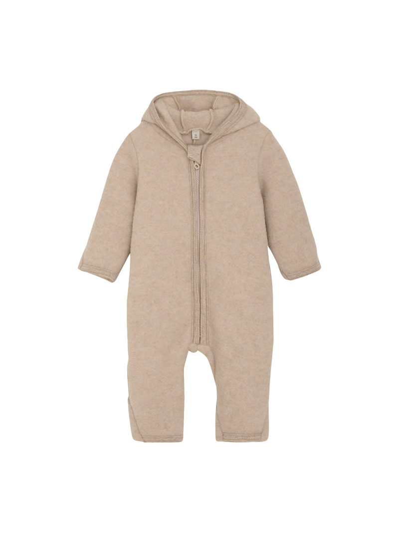 Pram Suit Ears Wool Fleece