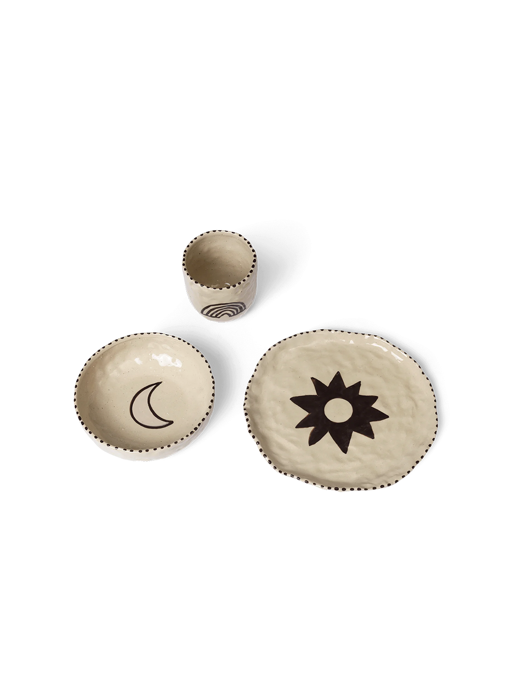 Set di piatti in ceramica naif