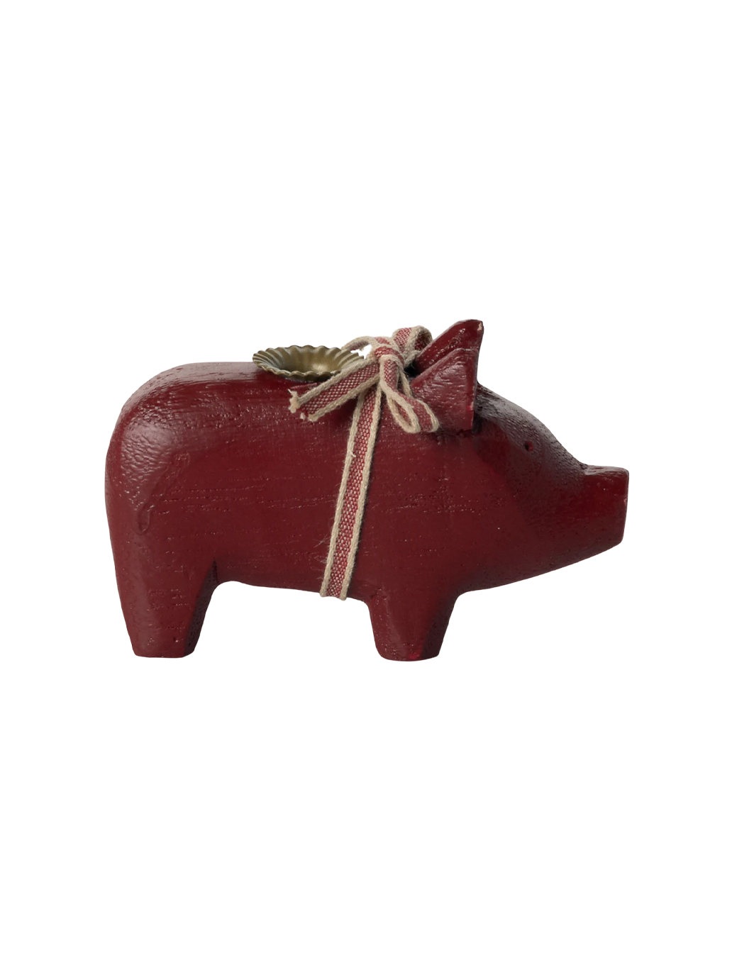 Wooden pig candle holder Small