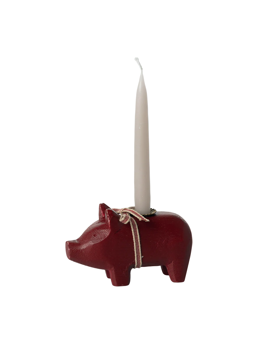 Wooden pig candle holder Small