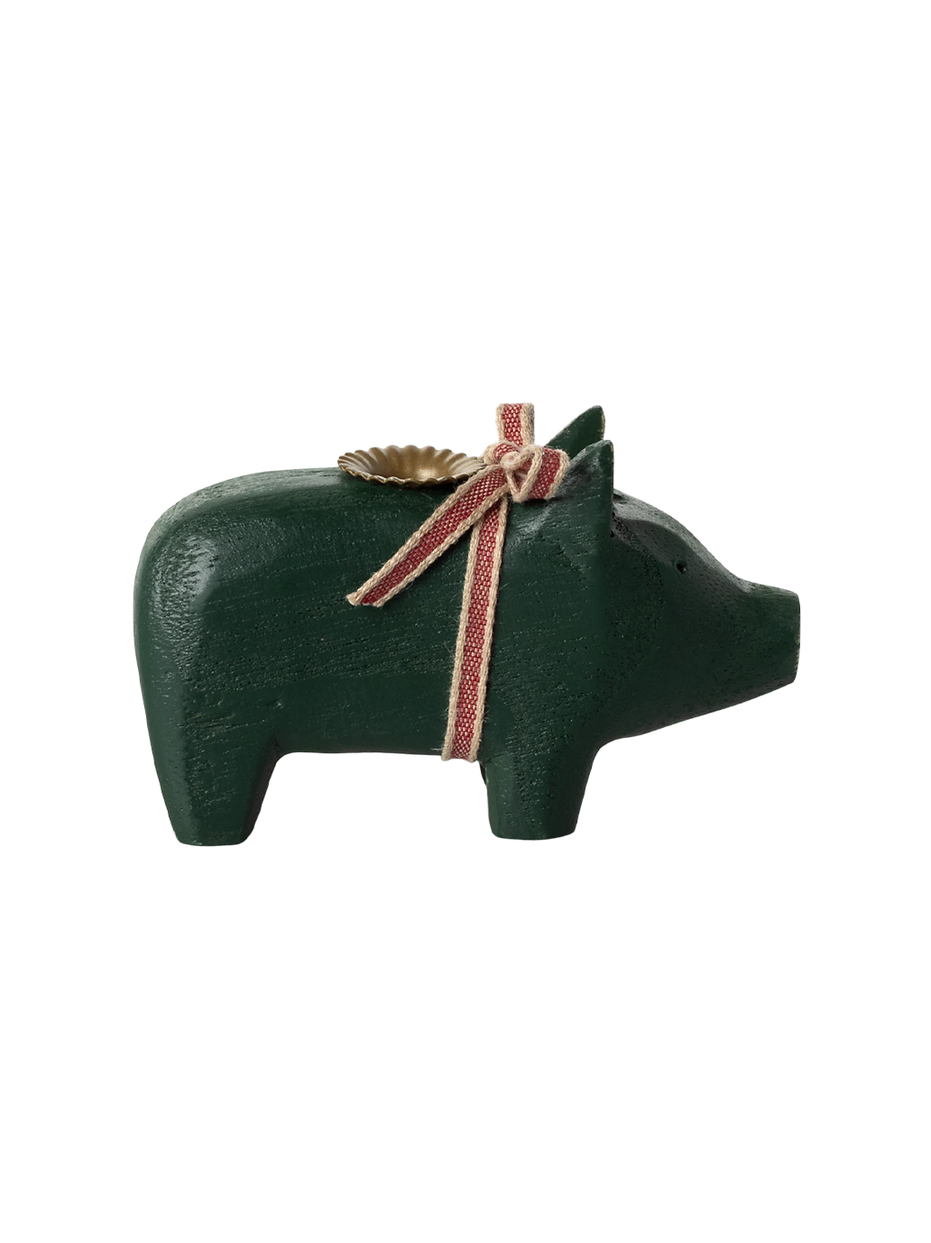 Wooden pig candle holder Small