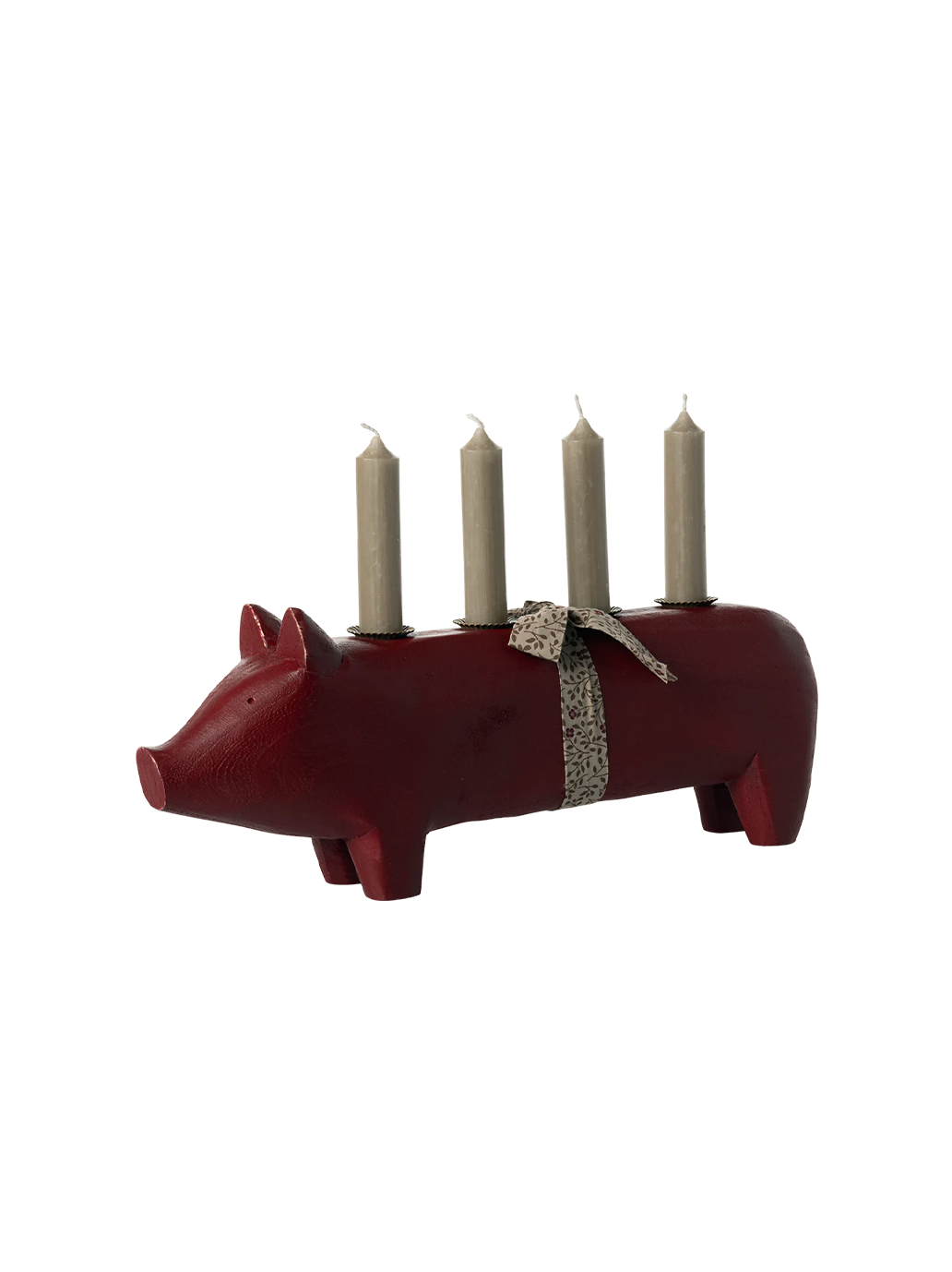 Wooden pig candle holder Large