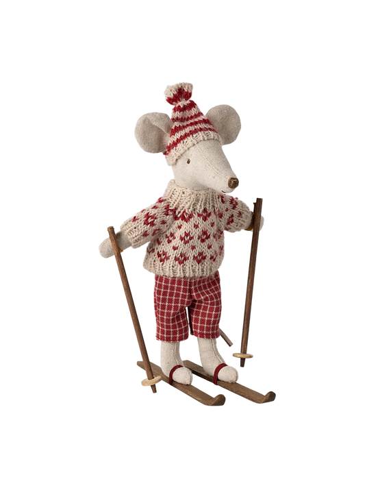 Winter mouse with ski set