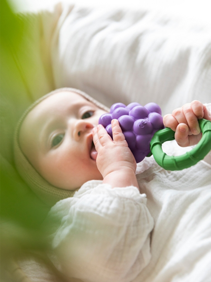 Rubber rattle teething toy