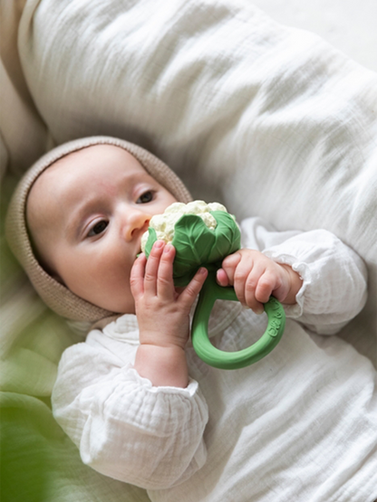 Rubber rattle teething toy