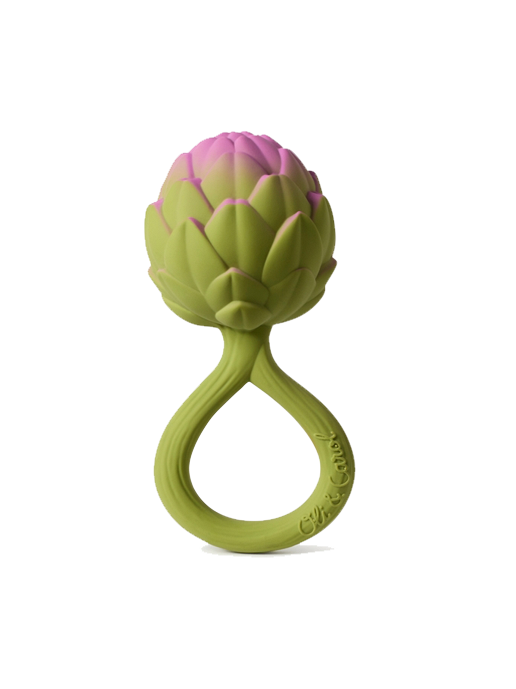 Rubber rattle teething toy