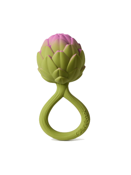 Rubber rattle teething toy