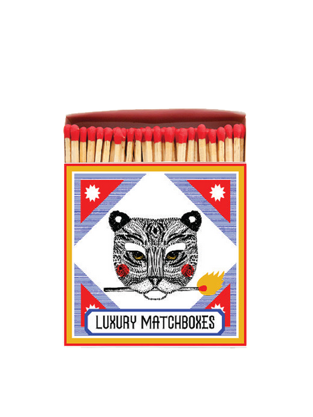 luxury matches in a decorative square box