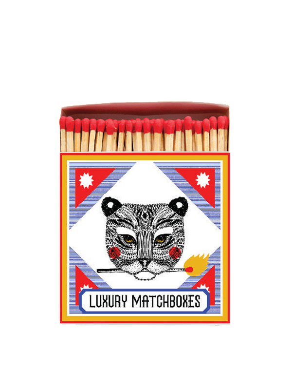 luxury matches in a decorative square box match and cat