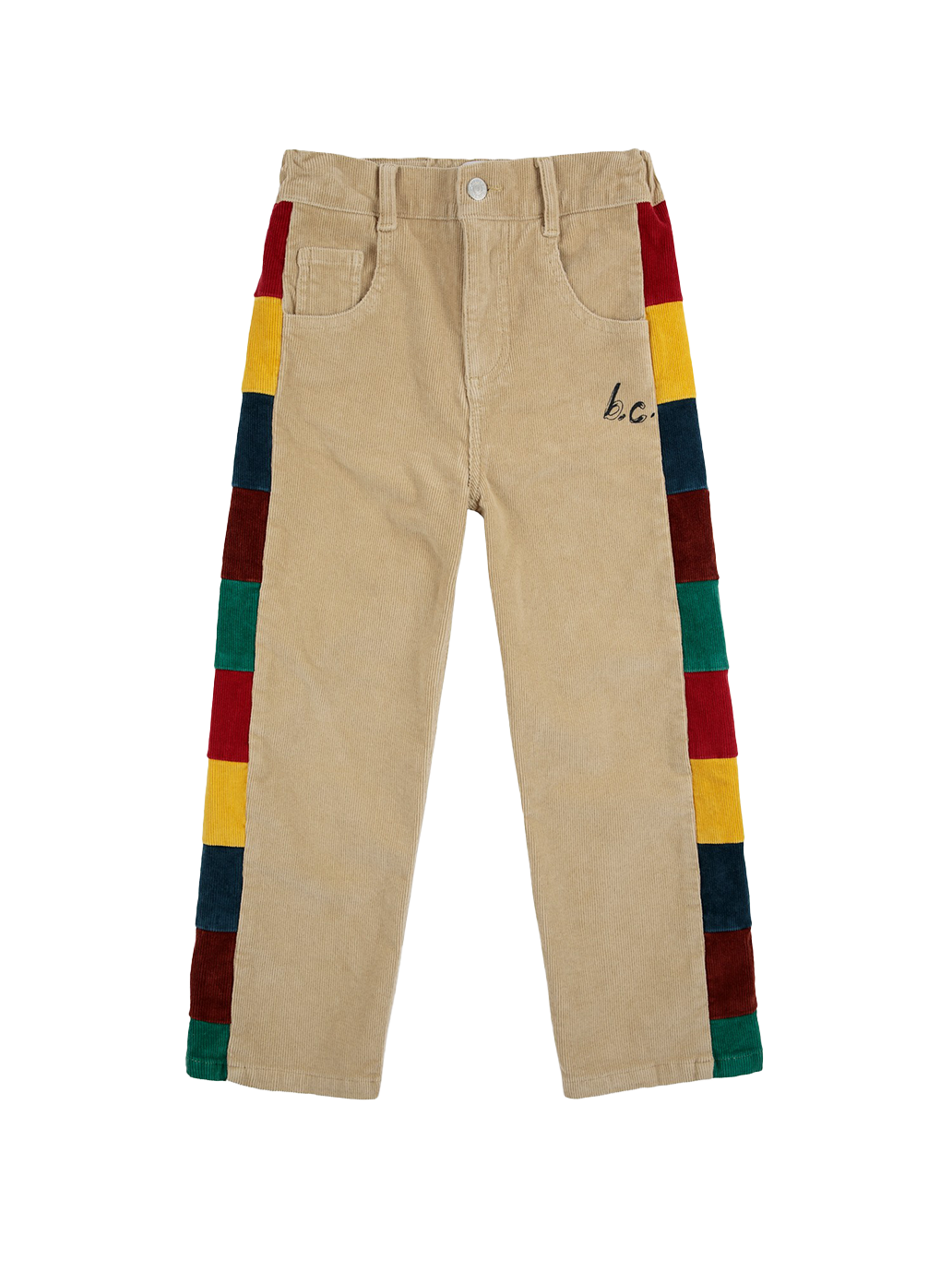 Pantaloni in velluto a coste color block BC