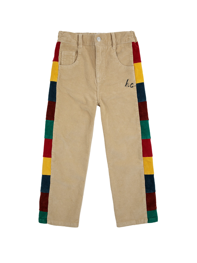 Pantaloni in velluto a coste color block BC