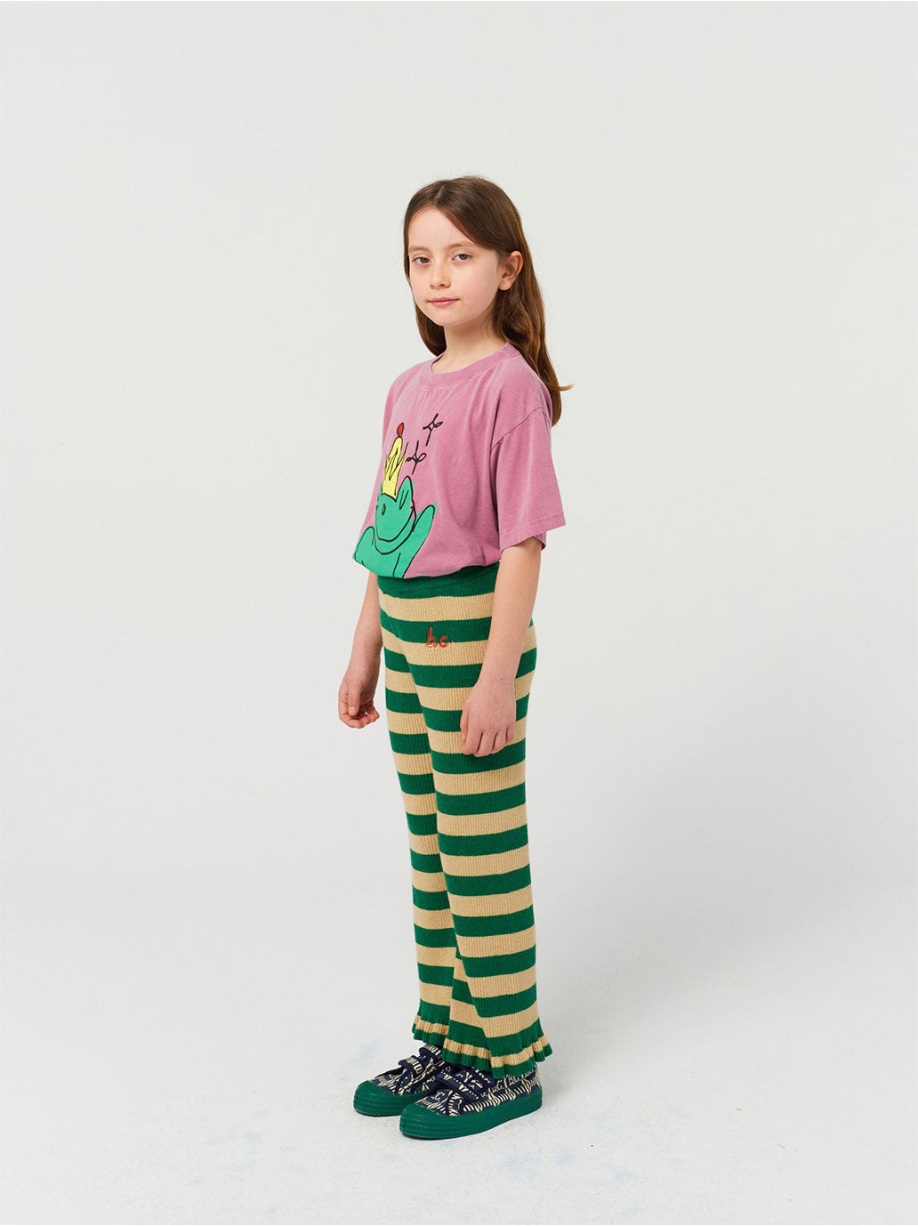 BC striped knitted ruffle pants