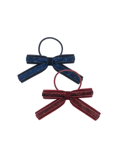 2-pack Velvet bow elastic