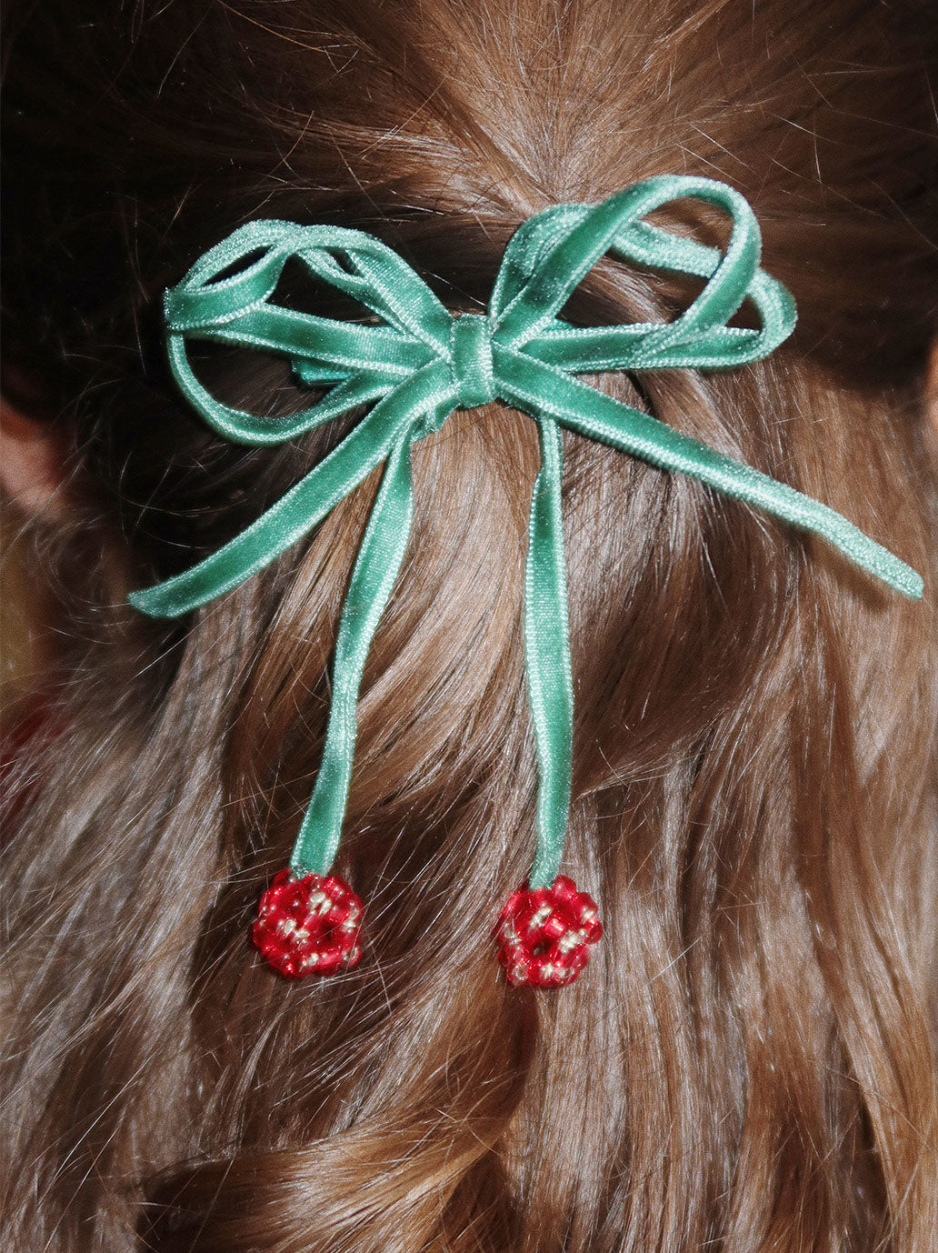 2-pack cherry bow hair clips