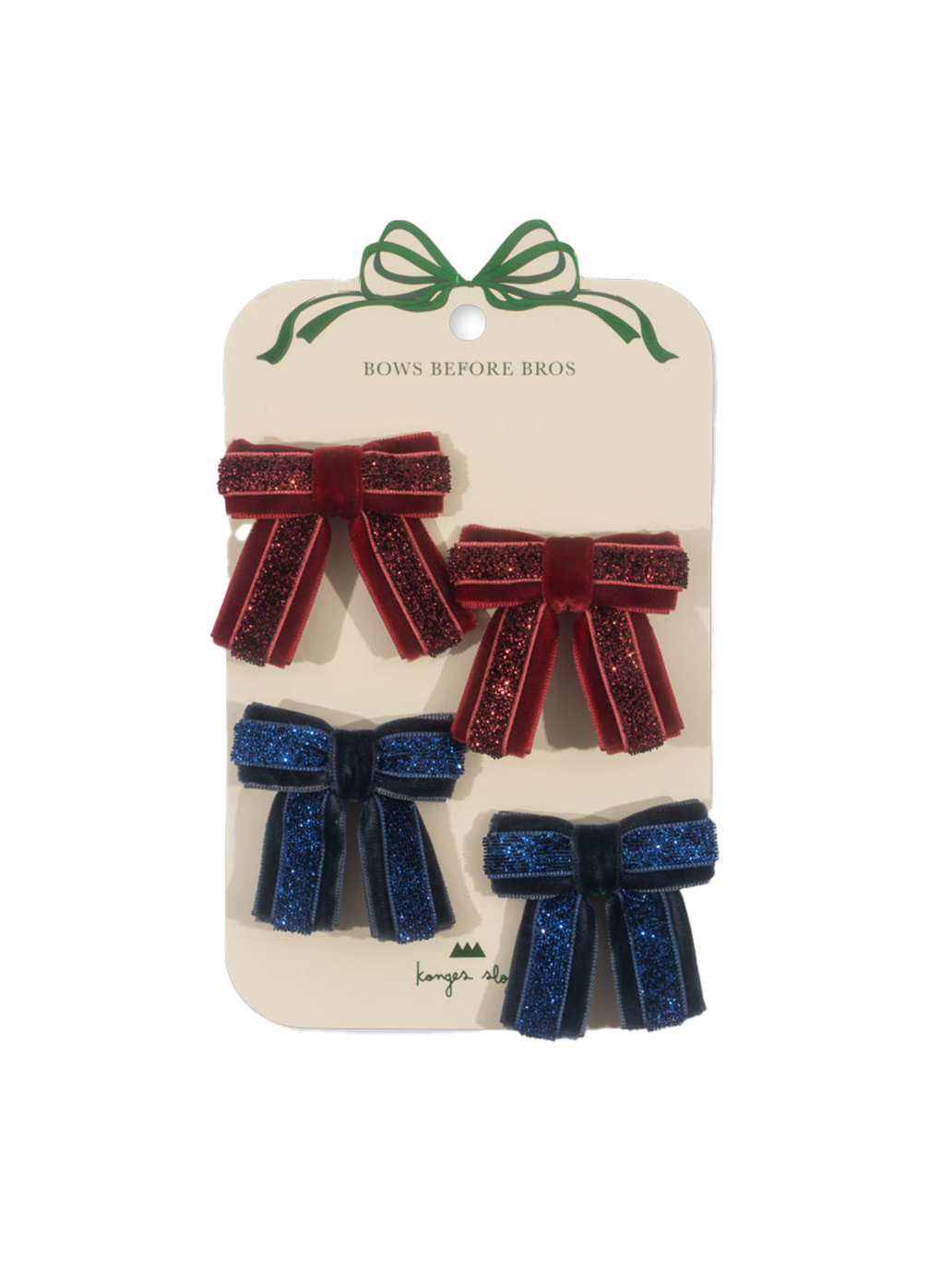 4-pack Velvet bow hair clips