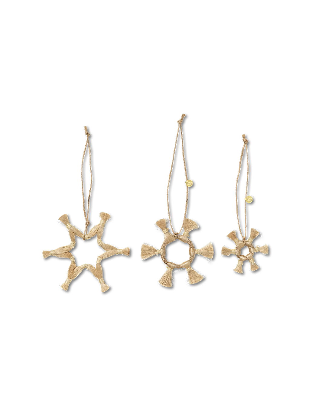 Jute Stars ornaments set