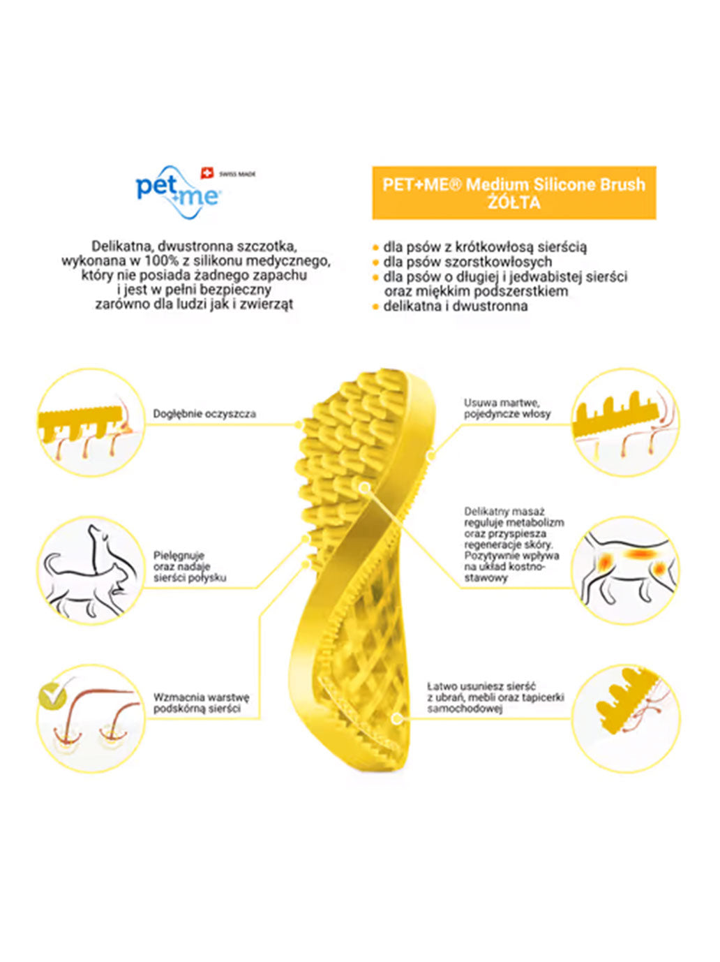 Spazzola in silicone media per cani