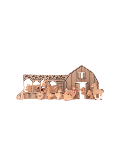 set of 14 wooden figures The Farm