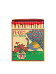 luxury matches in a decorative square box peacock