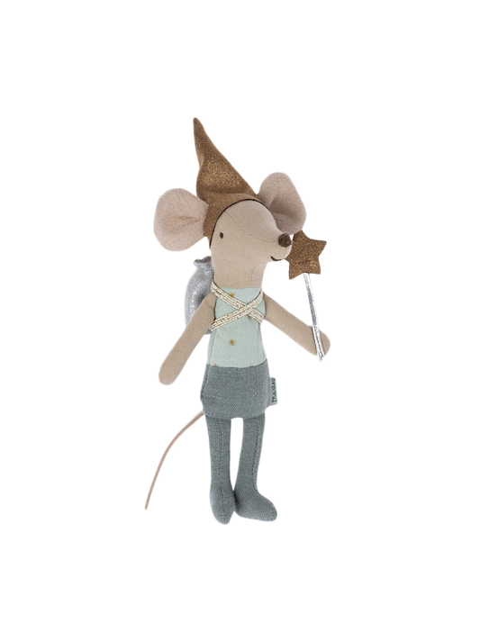 ratón ratoncito Pérez con una caja