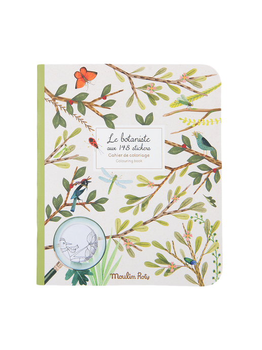 Coloring book with stickers Botany