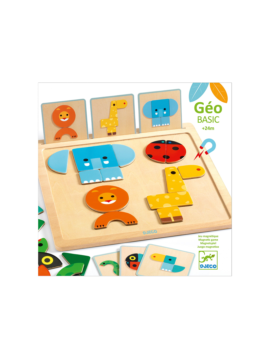 wooden magnetic puzzle for children GEO BASIC