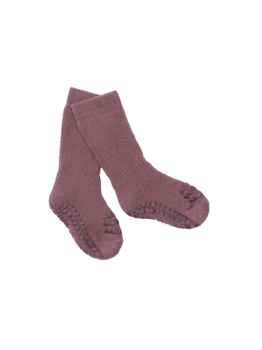 warm, cotton, non-slip socks plum