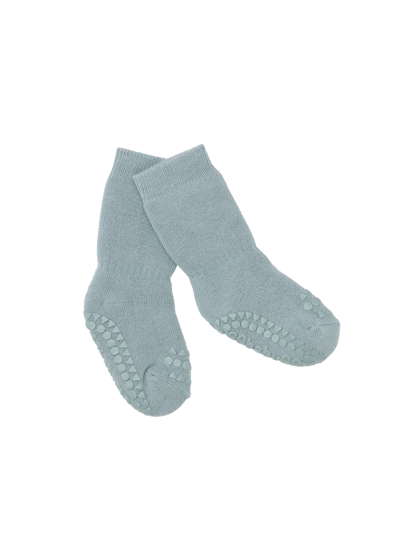 warm, cotton, non-slip socks dusty blue