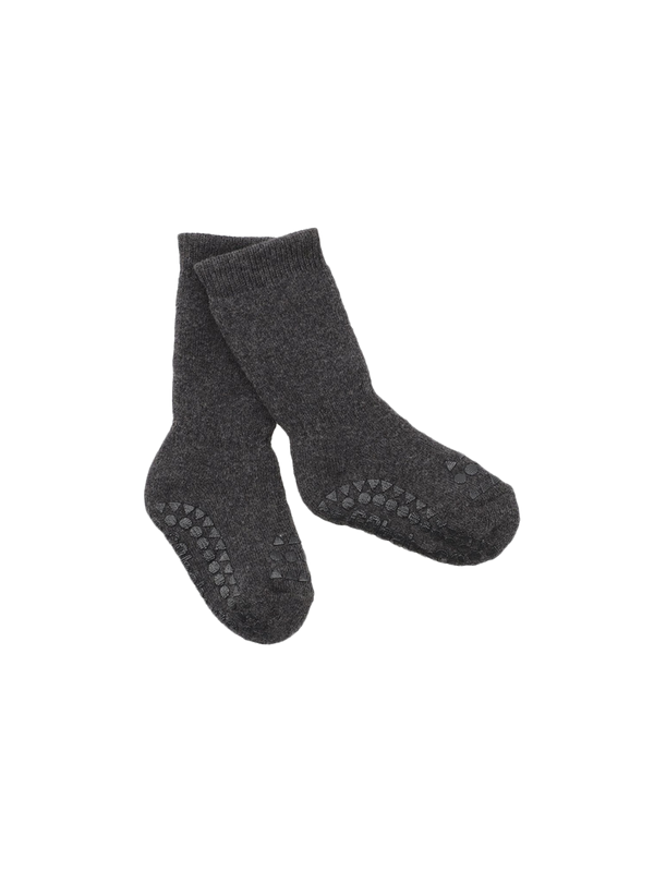 warm, cotton, non-slip socks dark grey