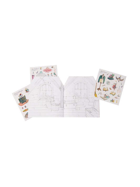 20 page sticker coloring book My Home