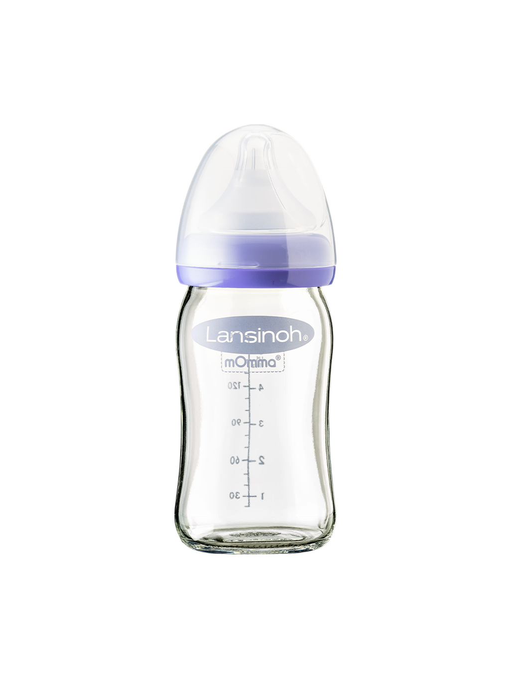 mOmma glass bottle with Natural Wave® teat