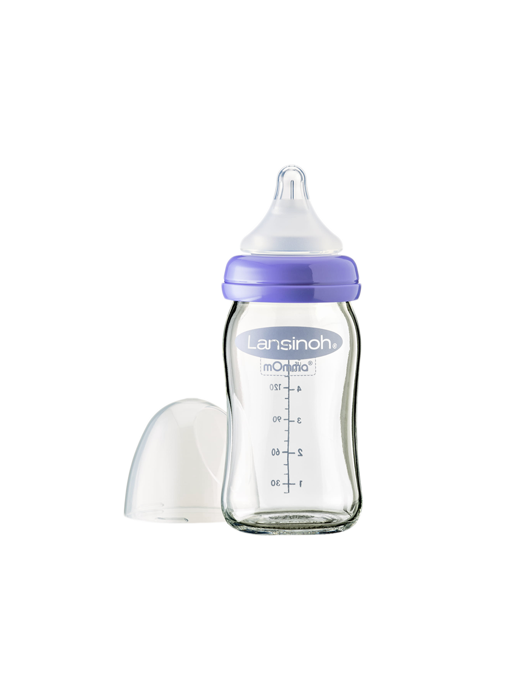 mOmma glass bottle with Natural Wave® teat