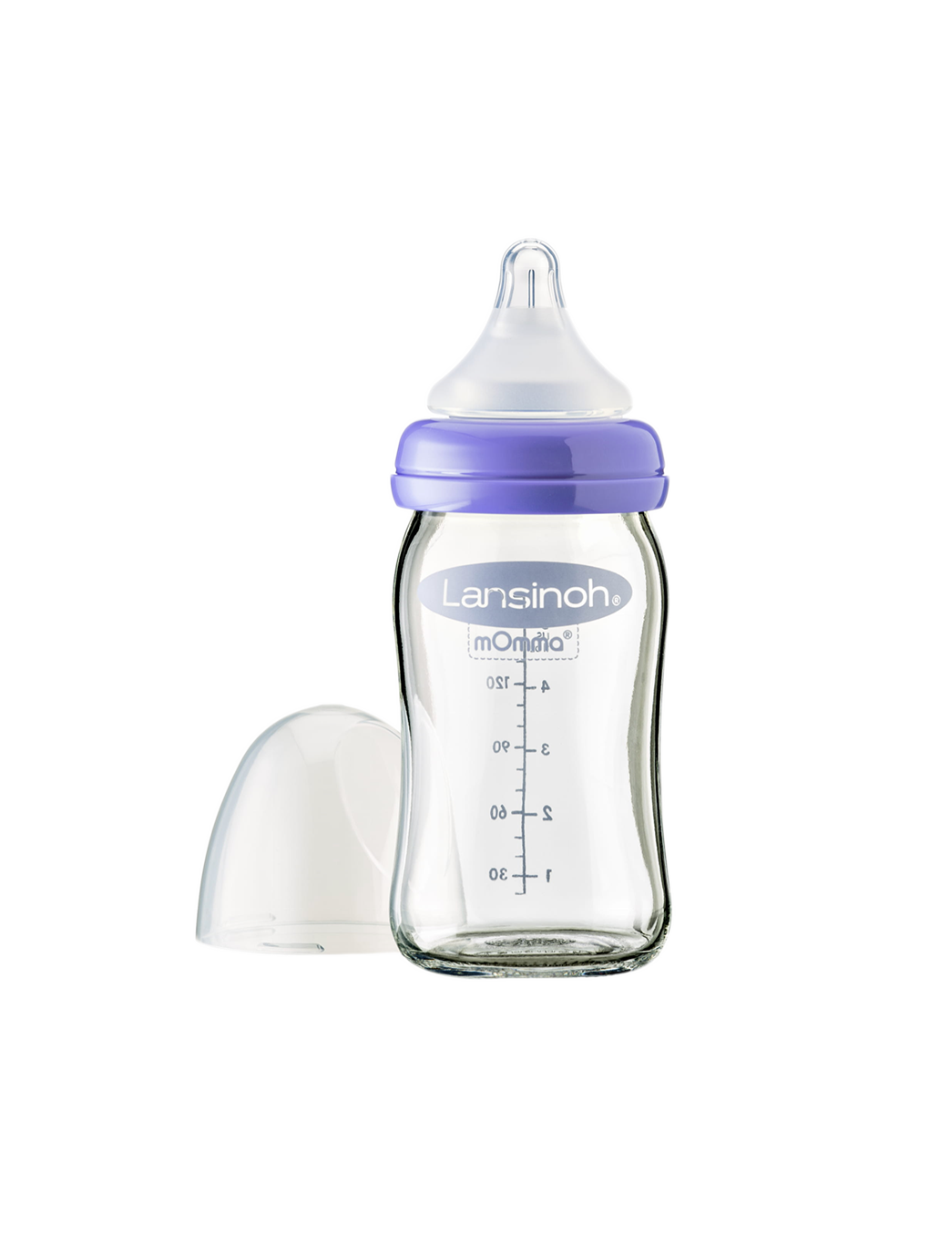 mOmma glass bottle with Natural Wave® teat