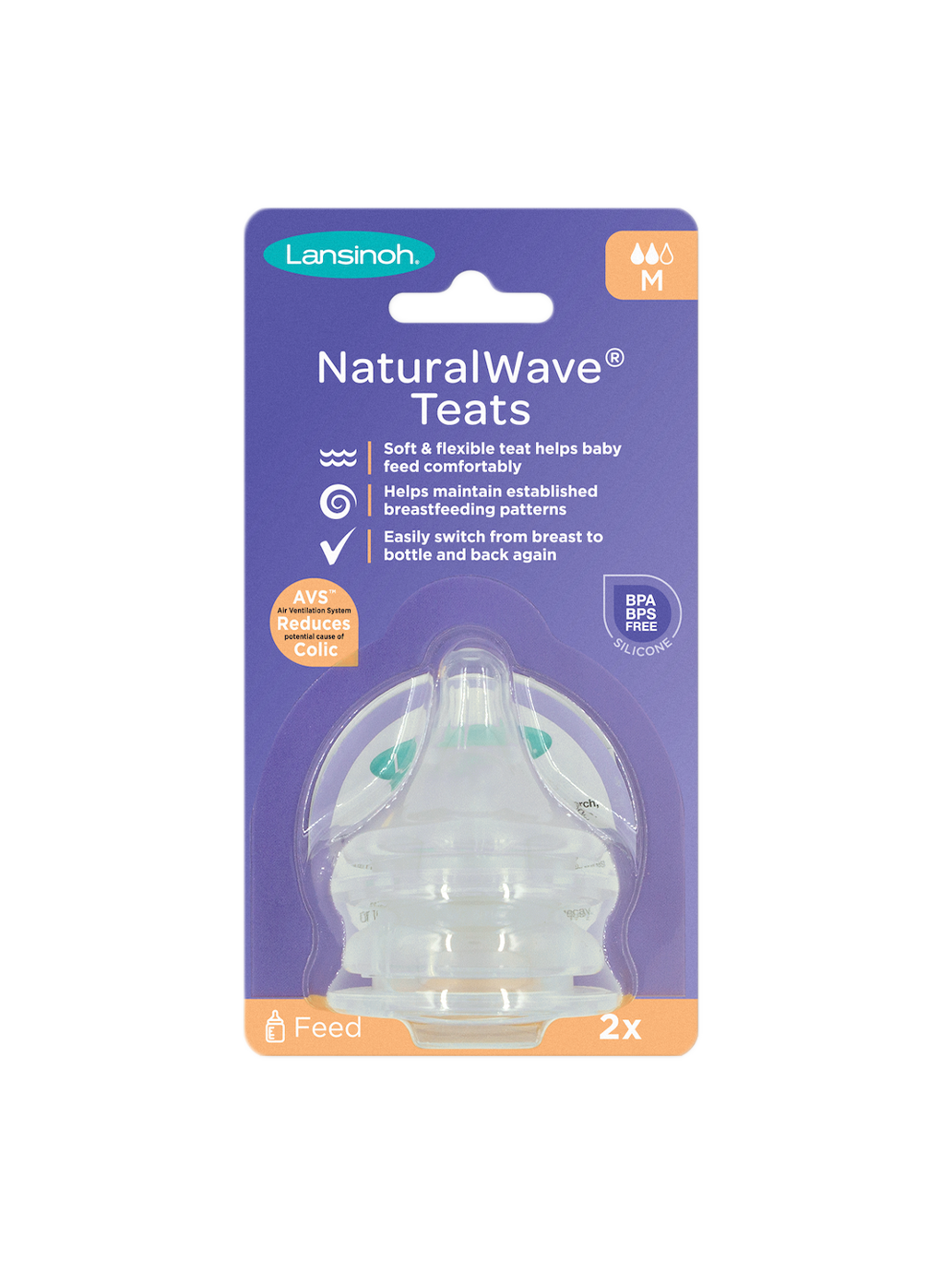 tetinas para el biberón de vidrio Lansinoh Natural Wave® 2uds