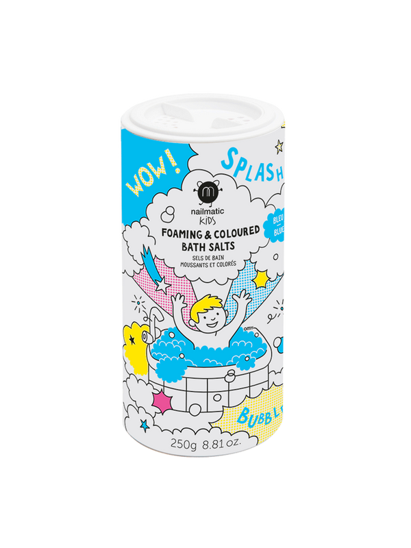 colorful foaming bath salt for children blue
