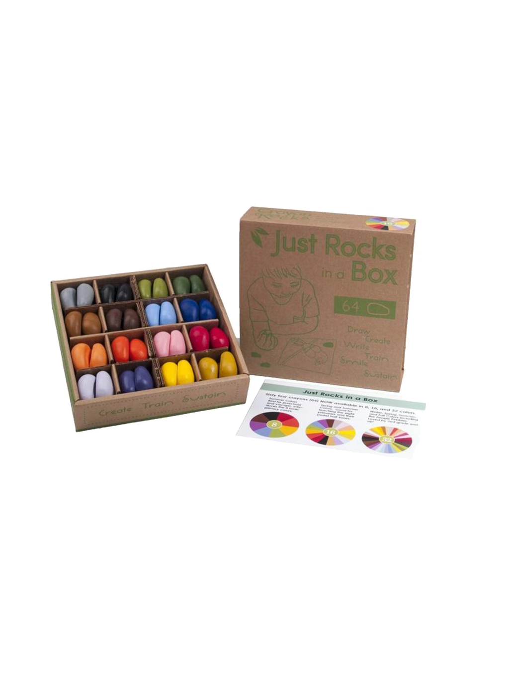 crayones naturales en caja de 64 piezas - 16 colores