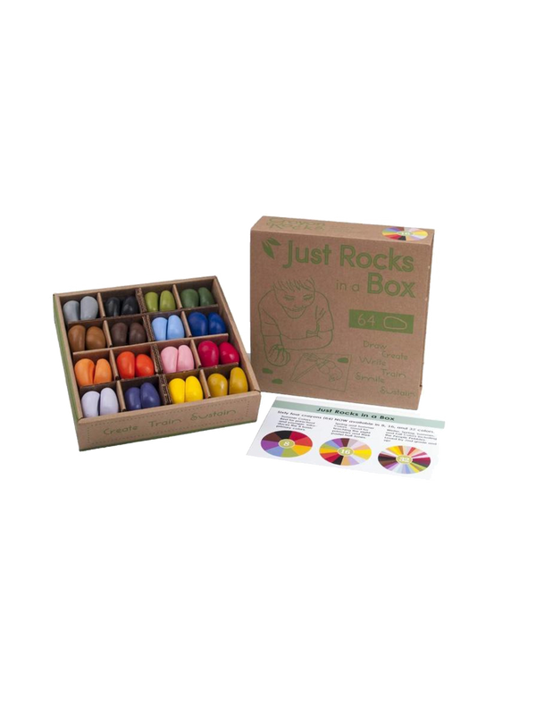 natural crayons in a box of 64 pieces - 16 colors