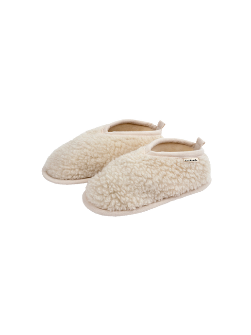 Merino wool slippers for adults milk