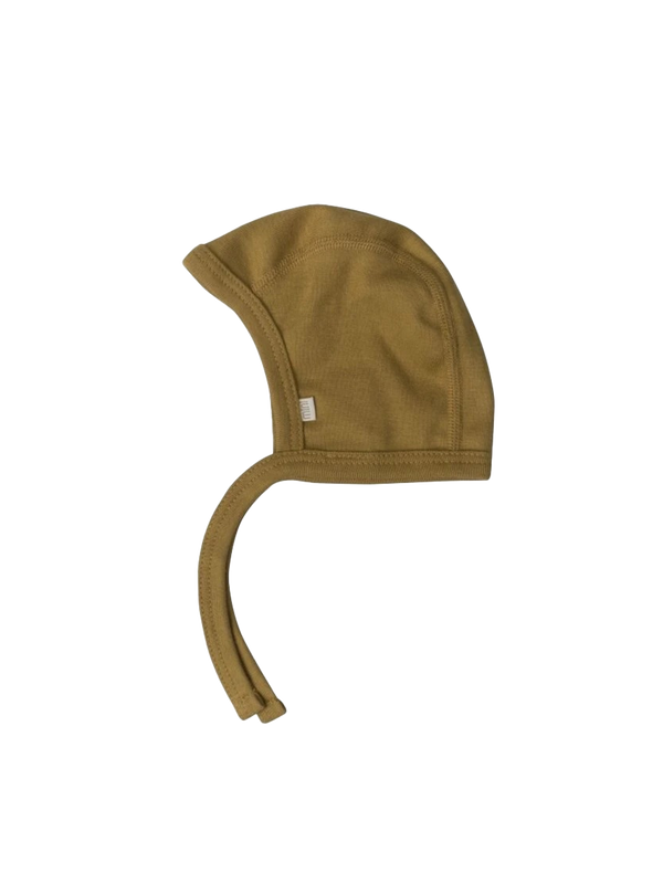 soft bonnet made of organic cotton Newborn golden leaf
