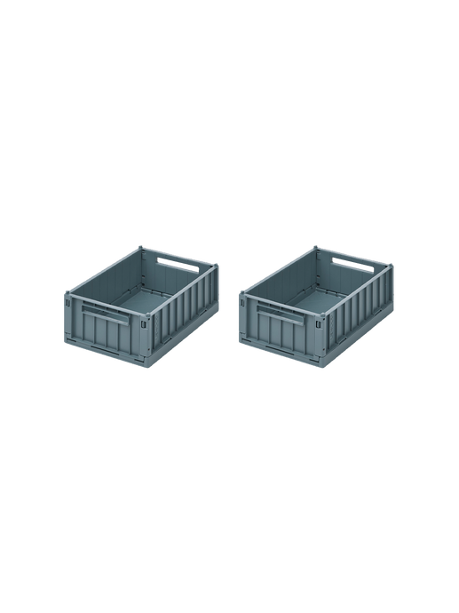 2-pack of modular boxes whale blue