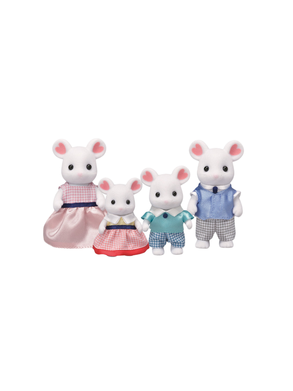 A family of white mice marshmallow mouse