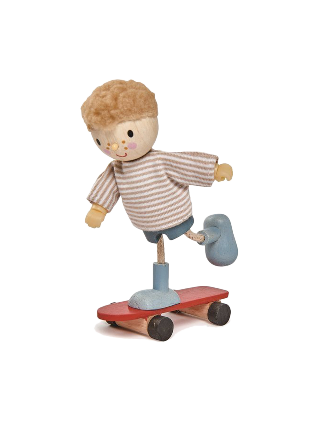 Edward on a skateboard wooden doll